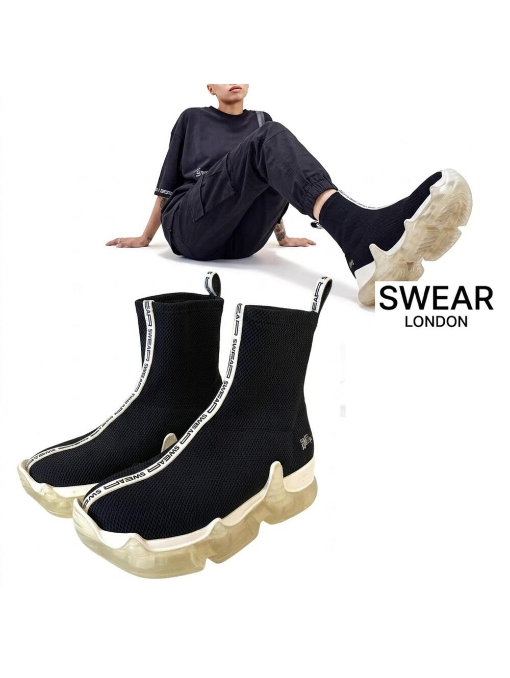 Swear Air Revive Women Platform Boots Bubble Sole Black US 7